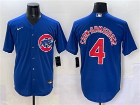 Men\'s Chicago Cubs #4 Pete Crow-Armstrong Royal Cool Base Stitched Baseball Jersey Cheap