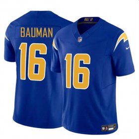Cheap Men\'s Los Angeles Chargers #16 Casey Bauman Royal 2024 F.U.S.E. Vapor Limited Football Stitched Jersey