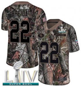 Wholesale Cheap Nike 49ers #22 Matt Breida Camo Super Bowl LIV 2020 Men\'s Stitched NFL Limited Rush Realtree Jersey