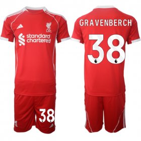 Men\'s Liverpool #38 Ryan Gravenberch 2025 Red Home Soccer Jersey Suit
