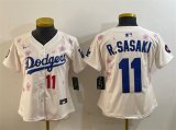Cheap Women's Los Angeles Dodgers #11 Roki Sasaki Cream 2025 Tokyo Series Limited Stitched Baseball Jersey(Run Small)