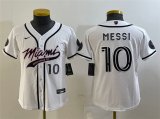Youth Inter Miami CF #10 Lionel Messi White Cool Base Stitched Jersey Cheap Wholesale