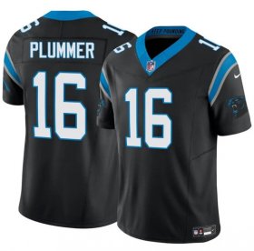 Men\'s Carolina Panthers #16 Jack Plummer Black 2024 F.U.S.E. Vapor Limited Football Stitched Jersey