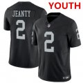Cheap Youth Las Vegas Raiders #2 Ashton Jeanty Black 2025 F.U.S.E. Vapor Stitched Football Jersey