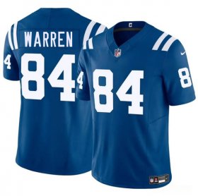 Cheap Men\'s Indianapolis Colts #84 Tyler Warren Blue 2025 Draft F.U.S.E. Vapor Limited Football Stitched Jersey