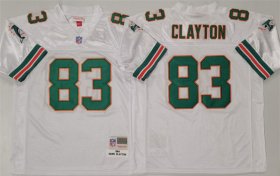 Men\'s Miami Dolphins #83 Mark Clayton White Throwback Stitched Football Jersey