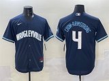 Cheap Men's Chicago Cubs #4 Pete Crow-Armstrong Navy City Connect Stitched Baseball Jersey