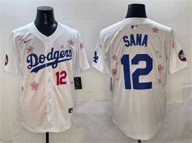 Cheap Men\'s Los Angeles Dodgers #12 Sana White 2025 Tokyo Series Limited Stitched Baseball Jersey