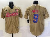 Cheap Men's Puerto Rico Baseball #9 Javier Baez Tan 2023 World Baseball Classic Stitched Jersey