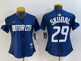 Cheap Women\'s Detroit Tigers #29 Tarik Skubal 2024 Navy City Connect Cool Base Limited Stitched Jersey