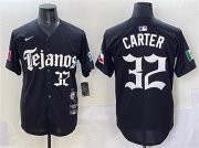 Men's Texas Rangers #32 Evan Carter Black Mexico 2025 Vapor Premier Limited Stitched Baseball Jersey Cheap