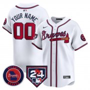 Men's Atlanta Braves Customized White 2024 Spring Training Patch Limited Stitched Baseball Jersey Cheap Wholesale