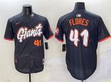 Cheap Men's San Francisco Giants #41 Wilmer Flores Anthracite 2025 City Connect Limited Stitched Baseball Jersey