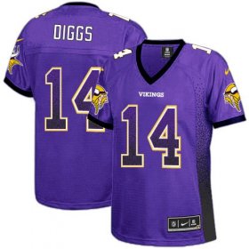 Wholesale Cheap Nike Vikings #14 Stefon Diggs Purple Team Color Women\'s Stitched NFL Elite Drift Fashion Jersey