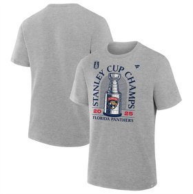 Men\'s Florida Panthers Heather Gray 2025 Stanley Cup Champions Locker Room T-Shirt