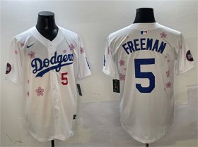 Men\'s Los Angeles Dodgers #5 Freddie Freeman White 2025 Tokyo Series Limited Stitched Baseball Jersey Cheap