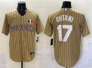 Cheap Men's Mexico Baseball #17 Shohei Ohtani Tan 2023 World Baseball Classic Stitched Jersey