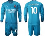 Wholesale Cheap 2021 Men AC milan away long sleeve 10 soccer jerseys