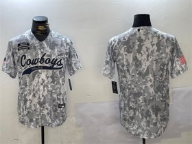 Cheap Men\'s Dallas Cowboys Blank 2024 Arctic Camo Salute To Service Stitched Baseball Jersey