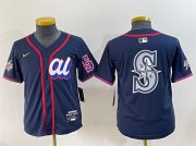 Cheap Women's American League Seattle Mariners Team Big Logo Navy 2025 All-Star Edition Limited Stitched Baseball Jersey(Run Small)
