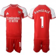 Men's Arsenal F.C #1 Aaron Ramsdale Red 2025 Home Soccer Jersey Suit Cheap