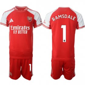 Men\'s Arsenal F.C #1 Aaron Ramsdale Red 2025 Home Soccer Jersey Suit Cheap