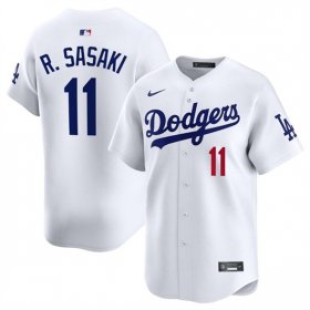 Men\'s Los Angeles Dodgers #11 Roki Sasaki White 2025 Home Limited Stitched Baseball Jersey Cheap
