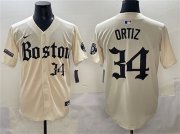 Men's Boston Red Sox #34 David Ortiz Cream Gothic Vapor Limited Stitched Baseball Jersey Cheap