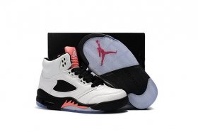 Wholesale Cheap Kids Air Jordan 5 Retro Shoes White/Sunblush-Black