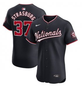 Cheap Men\'s Washington Nationals #37 Stephen Strasburg Navy Alternate Elite Stitched Baseball Jersey