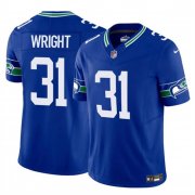 Men's Seattle Seahawks #31 Jacardia Wright Royal 2025 F.U.S.E Throwback Vapor Limited Football Stitched Jersey Cheap Wholesale
