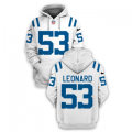 Wholesale Cheap Men's Indianapolis Colts #53 Darius Leonard White 2021 Pullover Hoodie