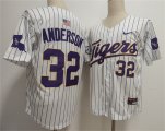 Men's LSU Tigers #32 Kade Anderson White 2025 Stitched Baseball Jersey Cheap Wholesale