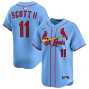 Men's St. Louis Cardinals #11 Victor Scott II Light Blue Alternate Limited Stitched Baseball Jersey Cheap Wholesale