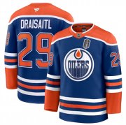 Men's Edmonton Oilers #29 Leon Draisaitl Royal 2025 Stanley Cup Final Patch Stitched Hockey Cheap