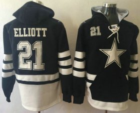 Wholesale Cheap Men\'s Dallas Cowboys #21 Ezekiel Elliott Navy Blue Team Color 2016 NFL Hoodie