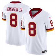 Cheap Men's Washington Commanders #8 Brian Robinson Jr. White 2025 F.U.S.E. Throwback Vapor Limited Football Stitched Jersey