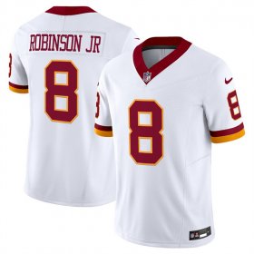 Cheap Men\'s Washington Commanders #8 Brian Robinson Jr. White 2025 F.U.S.E. Throwback Vapor Limited Football Stitched Jersey