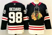 Men's Chicago Blackhawks #98 Connor Bedard Black Stitched Hockey Jersey Cheap Wholesale