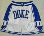 Cheap Men's Duke Blue Devils White Just Don Shorts
