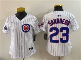 Youth Chicago Cubs #23 Ryne Sandberg White Pinstripe 'Ryne Sandberg Tribute' Vapor Limited V2 Stitched Baseball Jersey Cheap Wholesale