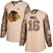 Wholesale Cheap Adidas Blackhawks #16 Bobby Hull Camo Authentic 2017 Veterans Day Stitched NHL Jersey