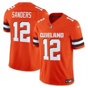 Men's Cleveland Browns #12 Shedeur Sanders Orange 2025 Draft F.U.S.E. Vapor Limited Stitched Football Jersey Cheap