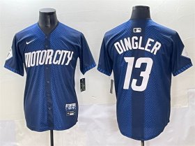 Men\'s Detroit Tigers #13 Dillon Dingler 2024 Navy City Connect Cool Base Limited Stitched Jersey