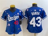 Cheap Women's Los Angeles Dodgers #43 Anthony Banda Royal 2025 Tokyo Series Limited Stitched Baseball Jersey(Run Small)