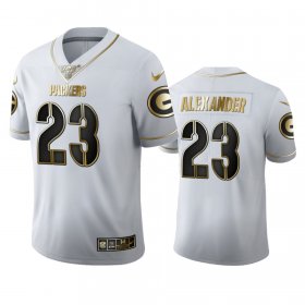Wholesale Cheap Green Bay Packers #23 Jaire Alexander Men\'s Nike White Golden Edition Vapor Limited NFL 100 Jersey