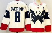Cheap Men's Washington Capitals #8 Alexander Ovechkin White Navy With C Patch Stadium Series Stitched Hockey Jersey