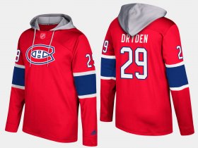 Wholesale Cheap Canadiens #29 Ken Dryden Red Name And Number Hoodie