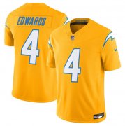 Cheap Men's Los Angeles Chargers #4 Taylor Heinicke Gold 2025 F.U.S.E. Alternate Vapor Limited Football Stitched Jersey