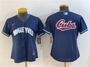 Women's Chicago Cubs Team Big Logo Navy City Connect Stitched Jersey Cheap